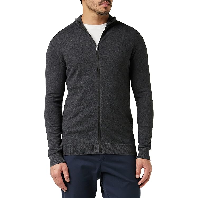 Jack & Jones Jorcosy Hommes Confortable Tricot Câble Col V Pull Coupe Standard