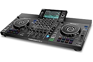 Denon DJ SC LIVE 4 Controlador DJ con separación de stems en 4 decks, streaming por wifi, altavoces integrados, compatible con Serato DJ y Virtual DJ