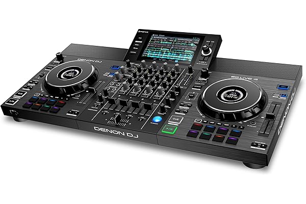 Denon DJ SC LIVE 4 contrôleur DJ autonome avec séparation Stems sur 4 platines, Wi-Fi, haut-parleurs intégrés, compatible Serato DJ et Virtual DJ