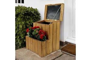 Zest Parcel Box Outdoor with Planter – Delivery Box for Parcels Waterproof – Internet Delivery Parcel Bin - Softwood - 16 Litres - 0.70 m (W) x 55 m (D) x 0.54 m (H)