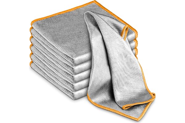 Airlab 6 x dubbelsidig glasrengöringsduk, återanvändbara kökshanddukar av mikrofiber, Magic Wipe torkduk för badrum, tvättbar