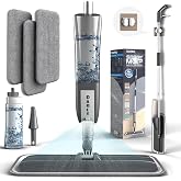 Mop Mop with Sprayer 3 Washable Microfibre Cloths and Scraper Cleaning Mops Floors Marble Tiles Parquet Wood Laminate Tiles F