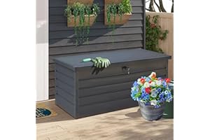 GROUNDLEVEL.CO.UK Groundlevel 350L Extra Strong Metal Garden Storage Box