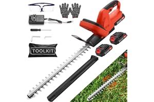 WZTO Hedge Trimmer Cordless, 21V Electric Hedge Trimmer Lightweight Hedge Cutters, Cordless Hedge Trimmers with 2 Batteries&Charger, 51cm Dual Action Blade Battery Hedge Trimme𝗿 for Trimming Hedges Shrubs