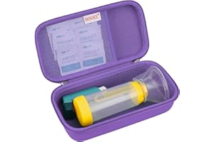 BOVKE Carry Case for EasyChamber Anti-Static Spacer Device/Asthma Inhaler, Inhaler Spacer, Compatible Adult Mask and Kids Mask, Inhaler Chamber, Purple (Case Only)