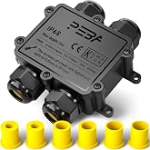 PEBA&reg; IP68 Waterproof Junction Boxes, Waterproof Cable Connector, 4-Way Outdoor Cable Connector Junction Box, Suitable for Ca