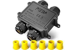 PEBA Scatola di Giunzione Impermeabile IP68, Scatole di derivazione impermeabili, Scatole derivazione esterne - Scatola di connessione elettrica a 4 vie per cavi da 4-14mm,Connettori cavi impermeabili