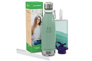 LG Luxury & Grace Borraccia Termica in Acciaio Inox 500 ml. Botiglia Termo senza BPA per Bevande Calde e Fredde. Sottovuoto a Doppia Parete e Senza Perdite. Borsa Portabile in Neoprene + Moschettone.