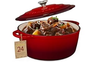 SUSANI SCHMORGOLD Gusseisen Topf Emailliert 24cm - Schmortopf mit Deckel für alle Herdarten inkl. Induktion - Bräter Schmortopf Gusseisen backofengeeignet