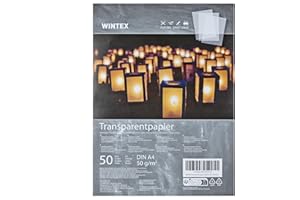 WINTEX Album Carta Lucida A4 per Disegno Tecnico - Blocco Carta da Lucido 50 Fogli Trasparenti - Album Fogli Lucidi A4 50 g/m² - Traslucida Trasparente e Stampabile per Architettura e Bricolage