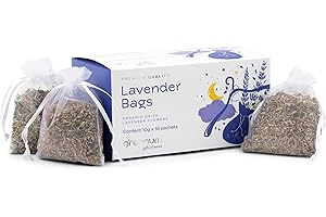 GREENUM GIFTS OF NATURE Set di 10 fiori di lavanda secchi biologici per cuscini profumati, sacchetti profumati, aromaterapia, protezione antitarme, potpourri, sacchetti di lavanda contro le tarme, 10 x 10 grammi