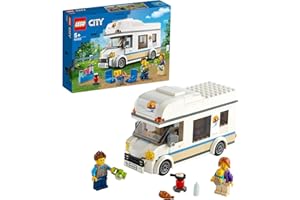 LEGO City Camper delle Vacanze, Modellino da Costruire di Roulotte Giocattolo con Minifigure e Accessori, Giochi per Bambini e Bambine da 5 Anni in su, Idee Regalo di Compleanno 60283
