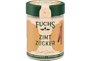 ‎FUCHS Fuchs Gewürze - Zimt Zucker - Klassiches Gewürz für Milchreis, Pfannkuchen oder Waffeln - aus natürlichen Zutaten - 100 g in wiederverwendbarer, recyclebarer Dose