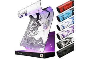 Nyfter - Premium XXL Gaming Mauspad Nyfpad 900x500mm Mousepad im Liquid Design Wellenfrei mit extra vernähten Kanten (White-Black)