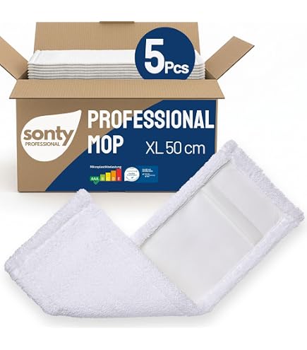 Serpillère (tête rectangulaire de 45 cm de large, durable, légère, 2 kg, fabrica
