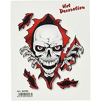 Adesivo Teschio Squarcio 4R - 10x12cm, Per Auto, Moto O Casco, Adesività Forte E Colori Brillanti - Foto 8