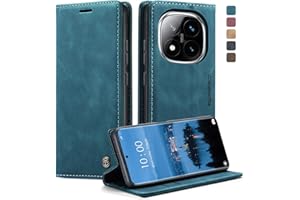 KZB Handyhülle für Xiaomi Redmi Note 14 Pro 5G Hülle (Nicht für 4G) Premium Leder Klappbar Tasche Magnet Kartenfach Standfunktion Klapphülle Schutzhülle für Redmi Note 14 Pro Plus 5G - Blaugrün