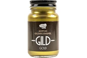 Guild Lane - GILD Acrylic Gilding Enamel Paint - Liquid Gold - Furniture, Metal, Glass, Wood, Plastic, Ceramics & More - Water-Based Metallic Paint - 60ml Jar