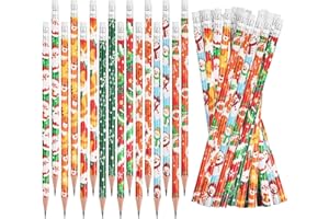 SULOLI 32 Pezzi Matite di Legno Natale,Matite Natalizie per Bambini,Matita con Disegni Diversi Gadget Regali Natale per Bambini
