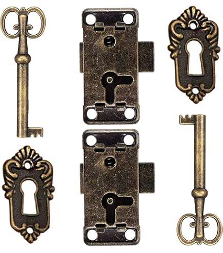 4 Pièces Armoire Serrure Ensemble, Serrure Antique, Serrure De Placard