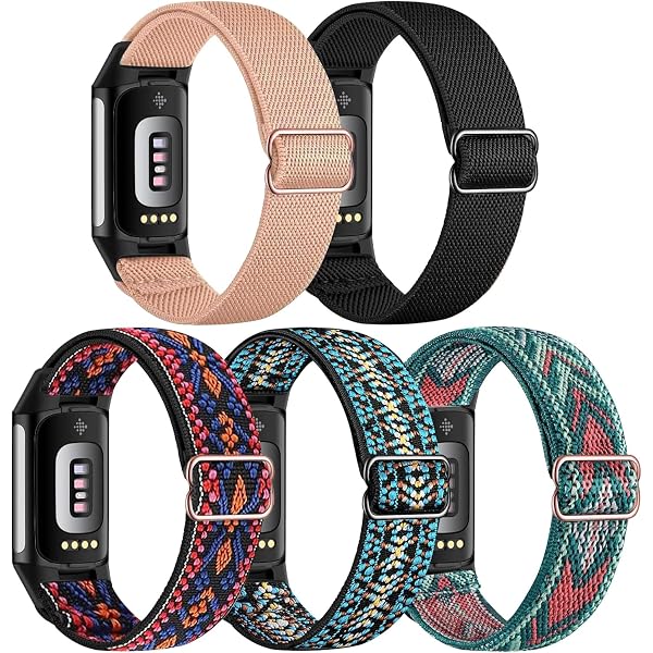 Bracelets Nylon Chinbersky Pour Fitbit Charge 6/5 - Lot De 3 - Extensibles, Réglables - Respirants Et Confortables