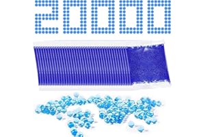 TenaLucy 20000 Pièces Perles d'eau de Munitions, 40 Paquets Gel Blaster Gellets pour Recharge de Munitions, 7-8mm Bille d'eau, Bleu Billes Hydrogel pour Plantes e Vase
