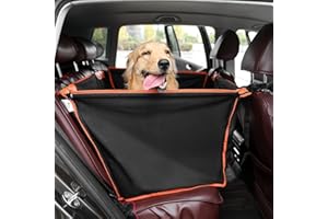 Pecute Asiento de Coche para Perro Grande,Protector de Asiento de Coche para Mascota con Cinturón de Seguridad Espacio Extra, Funda de Asiento de Coche Impermeable Adecuado para Asientos Traseros