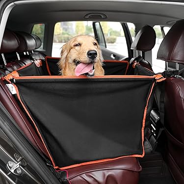 GoldenGroup Dog Car Seat, Faux Leather, Dog Seat, Dog Bed, Dog Blanket, Transport Box, Car Seat, Padded for Back Seat, Front Seat, XL-72 x 67 x 27 cm