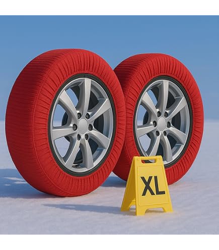 Chaussettes à Neige Lealine CORA - Taille 265/30R21, Tissu SoftGrip Antidérapant, Pour Urgence Neige, Vitesse Max 50 Km/h