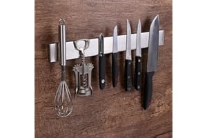 Virklyee Acier INOX Porte-Couteaux Magnétique Support Magnétique pour Couteaux Porte-Couteaux Barre à Couteaux Aimantée (16 inches)