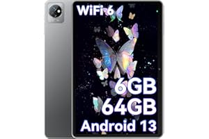 Blackview Android 13 Tablet 10 Pollici, 64GB+6GB, WiFi 6, Widevine L1 Support, 2 Modalità di Comfort per gli Occhi, Quad-Core,5MP+2MP, 5100mAh,2 Speaker,BT/OTG/Type-C, 5100mAh, Grigio