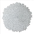 Benson Mills Bloom Pressed Vinyl Placemat Set of 4, Kitchen and Dining Table Mats, Special Occasion, Wedding, Everyday, Holiday Table Décor (15.5" Round, Set of 4, Silver)