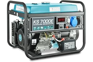 K&S KÖNNER&SÖHNEN Petrol electric generator KS 7000E, power generator 5000W, manual/electric start, AVR, low oil level indicator, overload and short circuit protection,copper winding,silent generator