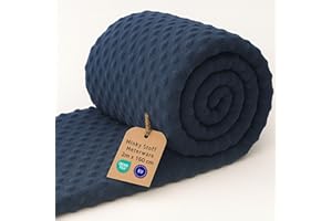 AMAZINGGIRL Tissu minky au metre 2 M - Tissu doux pour couture creatifs decoration Ideal pour vetements plaid couverture accessoires et projets de couture DIY Oeko-Tex Bleu marine