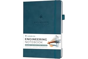 Clever Fox Engineering Notebook – Hardcover Grid Notebook with Numbered Pages, Table of Contents – Patent, Lab & Invention Journal for Engineers & STEM (Dark Teal)