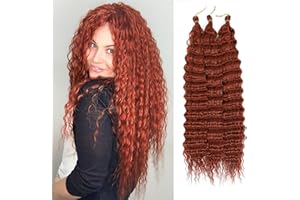 MLETULIPS Estensione per Capelli a Onde Oceaniche - Trecce Crochet Profonde, Morbide e Sintetiche per Donne Nere (350#, 22'')