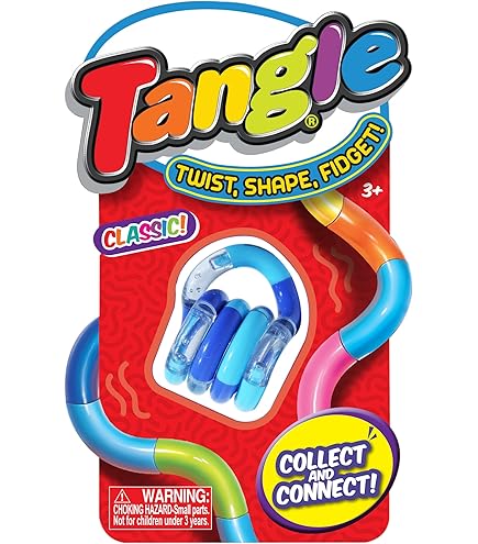 Tangle Jr. Fuzzies - Giocattolo sensoriale per bambini, colore: rosa, viola, verde, in confezione ufficiale