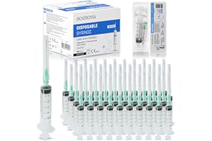 BORNOVA Lot de 100 Pièces 5ml distributeurs de liquides Avec 21g Luer Slip Plastique de Qualité, Alimentaire, Dosage Mesure De Liquides (5ml /100 PCS)