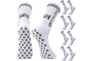 Utensilsto 4 Paare Fußball Socken Kinder Fußballsocken Jungen Grip Socken Rutschfeste Sportsocken Fussball Anti Rutsch Football Socks für Fussball Basketball Laufen Rugby Tennis