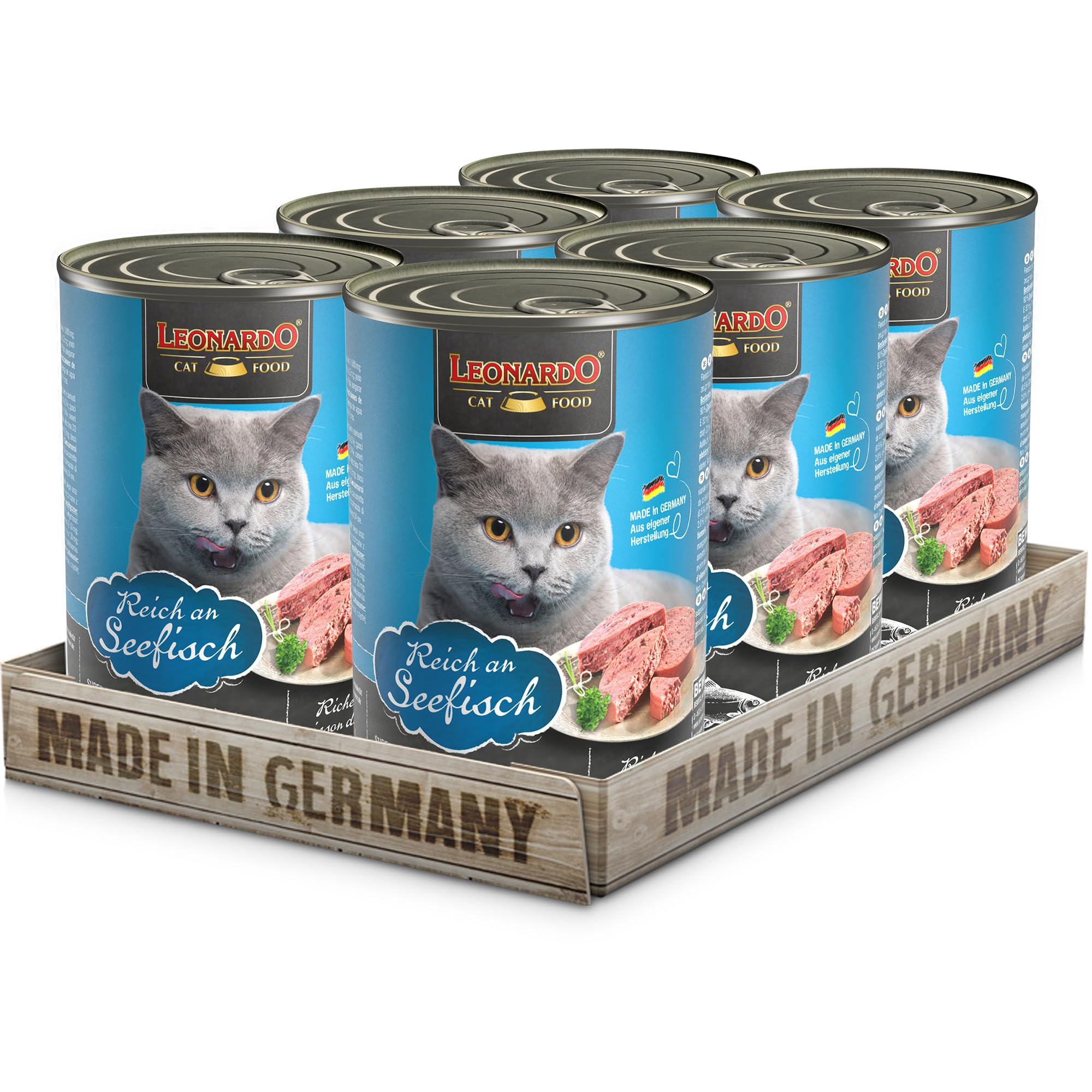 Leonardo Alimento humero para Gatos Rico EN Pescado 6X400GR LATAS