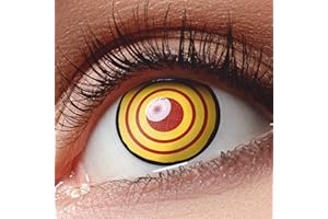 MeralenS 1 Par colores naranja roja Cosplay Makima Anime Manga 'Chainsaw Man' Crazy Fun Jahres Lentes De Contacto con Porta Lentes Gratuito Perfecto Para Carnaval, Carnaval Y Disfraz