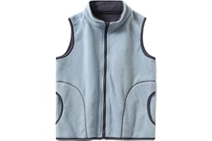 ANIMQUE Enfants Gilet Polaire Garçons Filles Veste Sans Manches Bébés Automne Hiver Chaud Épaissir Fermeture Éclair Manteaux