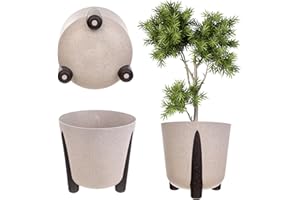 KADAX Pot de fleurs rond en plastique avec insert intérieur - Pot de fleurs décoratif pour l'intérieur et l'extérieur (blanc, 30 cm), K9911