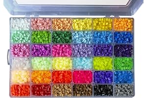 La Manuli Sortiert Fuse Beads Kit - 11000 Stück 5 mm 36 Farben Bügelperlen Set Mit jeder Marke Beads kompatibel im Dunkeln leuchten Perlen Iron Beads