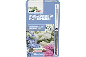 CUXIN DCM Spezialdünger für Hortensien - Spezialdünger - Mit MINIGRAN® TECHNOLOGY - Für Hortensien - Bio - organisch-mineralischer NPK-Dünger - 1,5 kg