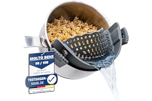 NETROX Scolapasta in Silicone con Clip – Colino per pasta da appendere a pentola, padelle e ciotole - lavabile in lavastoviglie e adatto agli alimenti - Colapasta, Cucina, Scola Pentola, Cose per la Casa