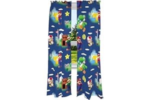 Franco Kids Room Window Curtains Drapes Set, 82 in x 84 in, Super Mario