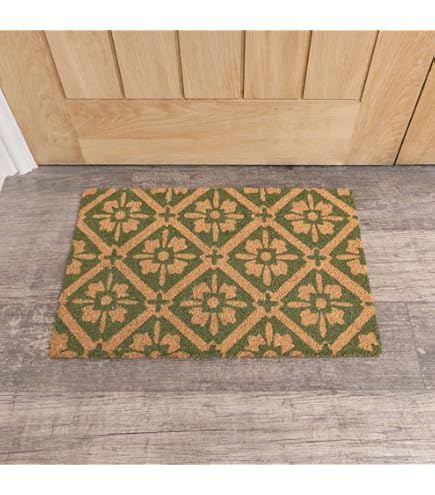 Large Embossed Cor Doormat 45 X 75cm Natural Coconut Drt Trapper Non