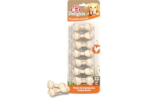 8in1 Delights XS - Os à Mâcher garnis de poulet pour Chien de Petite Taille - 7 pièces