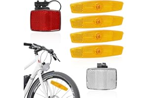 FunWorth Reflectores de Bicicleta, Juego de 6 Reflectores Ojo de Gato, Reflectores para Bicicleta, Juego de Reflectores para Bicicleta Delantero Trasero para Bicicleta de Carretera, MTB, E-Bike